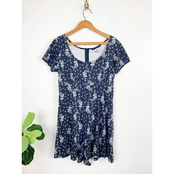 Vintage Pants - Vintage 90s Cottagecore Blue Pacific Blue Ditsy Floral Romper Sz M